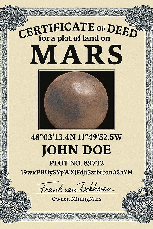 mining mars certificate